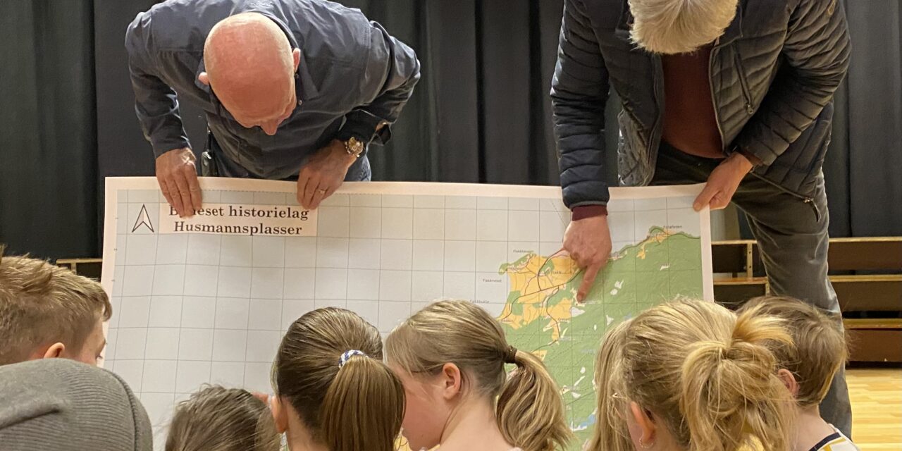 Kart over husmannsplasser gitt til Rye og Spongdal skole